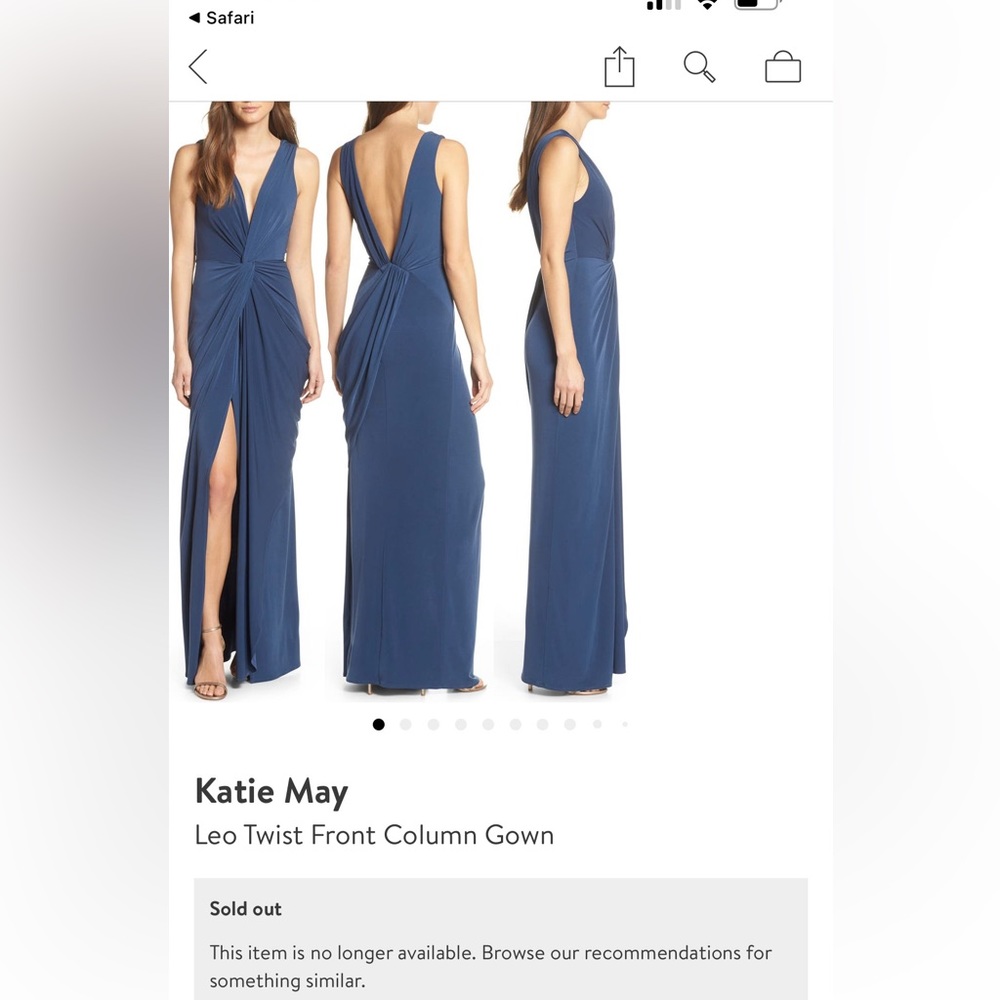 Katie May Leo Twist Front Column Evening Gown